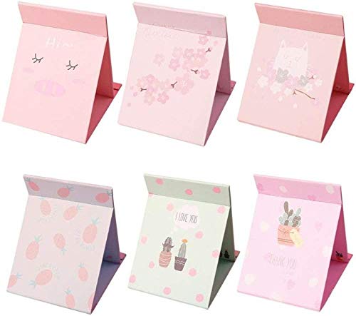 Preisvergleich Produktbild Taschenspiegel Koreanische Art Faltrechteck Kosmetikspiegel Papierkarte Desktop Cartoon Tragbare Make-Up Spiegel Make-Up Für Familienschlafsaal Random Style21 * 15Cm