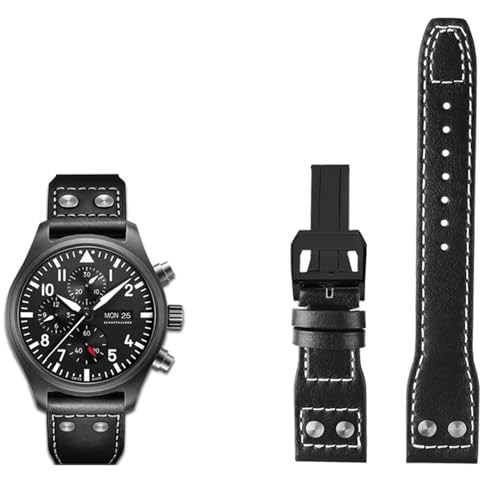Bracelet de montre en cuir véritable 20mm pour remplacer IWC Mark