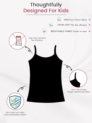 Image of BODYCARE Cotton Pure Cotton Multicolor Vest 100% Regular Fit, for Girls
