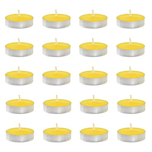 Hogar y Mas Set 20 Vela AROMÁTICA CITRONELA Amarilla ANTIMOSQUITOS 3,5X3,5X1CM