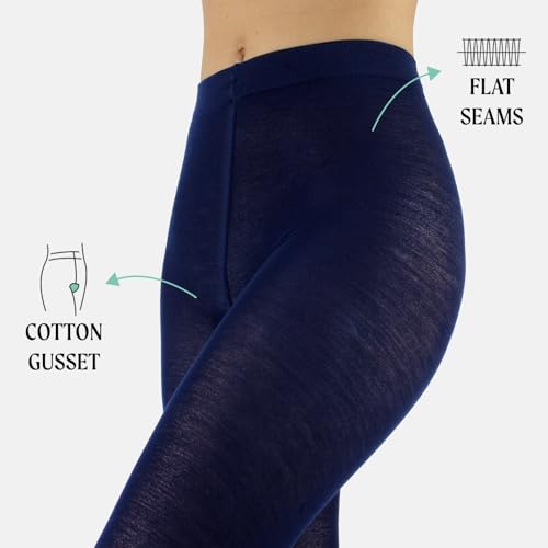 Image of CALZITALY Woman Merino Wool Tights, 100 DEN Warm Tights, Multicolor Winter Pantyhose, S - XL - Made in Italy
