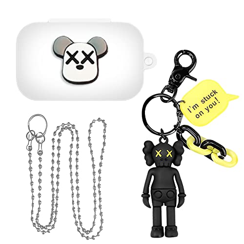 DANSTSM For Sennheiser MOMENTUM True Wireless 3 ケース カバー ゼンハイザー ワイヤレス イヤーホン 用 シリコン 全面保護ケース 傷防止 落下防止 耐衝撃 防水 防塵 指紋防止 創造性 かわいい 人気 漫画 軽量 ソフトカバー カラビナ付 ゼンハイザー MOMENTUM True Wireless 3 対応