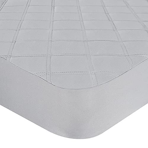 Image of Yoofoss Waterproof Bassinet Mattress Cover Pack of 2, Mattress Pad Cover with Cotton Surface Fit for Hourglass/Oval Bassinet Mattress (28x40in, Grey)