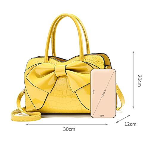Bolso Tote de cuero patentado para mujer miniatura 5