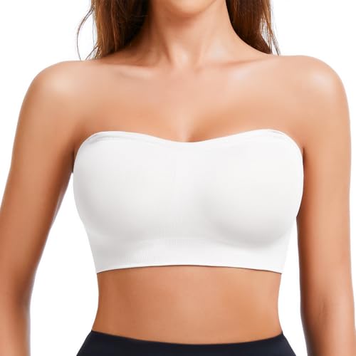 Image of Strapless Bra for Women Seamless Bandeau Bra Wireless Push Up Bralette | Non-Slip Bust Padded Removable Adjustable Straps Suitable for all Clothing