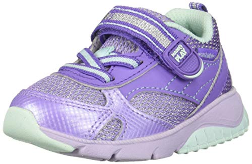 Stride Rite baby-girls Made2Play Indy boys Machine Washable Sneaker Athletic, Lilac/Aqua, 4 M US Toddler