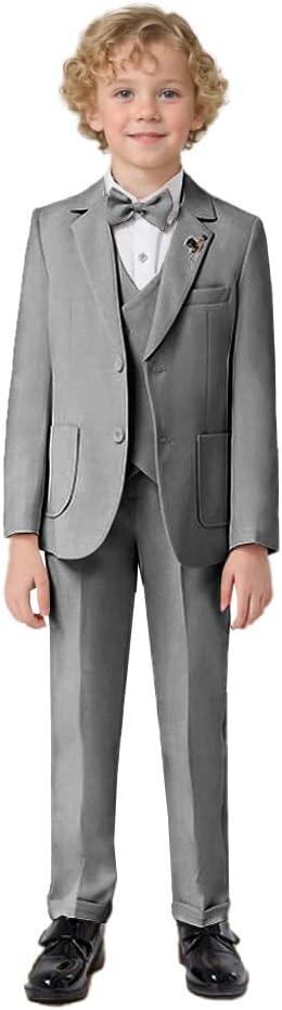 3 Piece Boys Suit for Kids Tuxedo Suits for Wedding Formal Suit Set Toddler Boy Dress Outfit Set