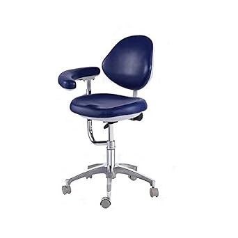 EAST Brand Dental Stool Assistant Stool Dental Assistant Chair with Armrest PU Leather Height Adjustable Blue Color