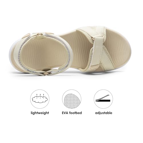 DREAM PAIRS DREAM PAIRS Women's Sport Athletic Sandals Outdoor Hiking Sandals,Size 9.5,Beige/White,QDL19001L