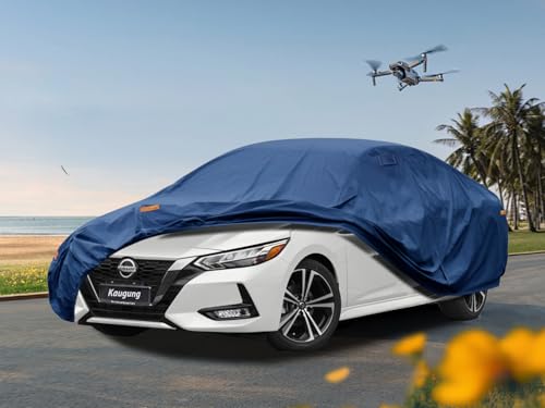 Image of Kaugung Heavy Duty Car Cover Custom Fit Nissan Sentra (1992-2024), Waterproof All Weather Resistant Outdoor Sun Rain Dust Snow Protection with Anti-Theft Lock. (USA Warehouse, Within 3-7 Days)