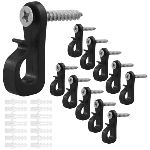 MAOQYE Lot de 10 crochets à visser pour intérieur et extérieur pour guirlandes lumineuses de Noël, garage, Nouvel An, fête