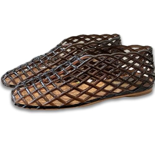 Jelly Mesh Ballet Flats for Women Clear Hollow Jelly Shoes Sandals Round Toe Non-Slip Beach Ballerina Jellies Flats Shoes - Main Image