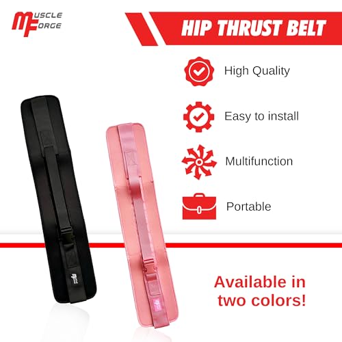 MuscleForge® Ceinture pour Hip Thrust, Charge de Levage pour attacher des haltères pour Exercices de Hanches, Pont de Fessier, Planche, Pompes – Image 3