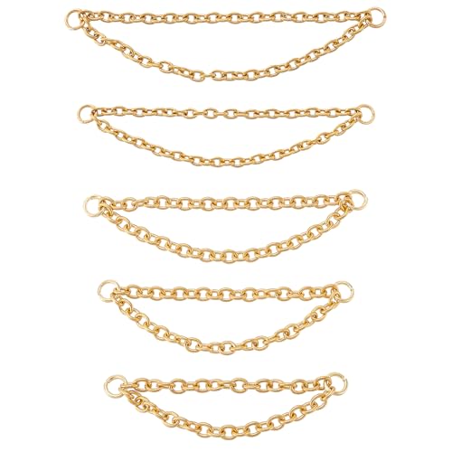 NICENEEDED 5PCS Nose Chain, Across Top Nose Rings Chain, 30/35/40/45/50MM Nostril Chains Piercing Jewelry