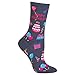 Hot Sox Women's Originals Classics Crew, Happy Birthday (Denim Heather) Shoe Size: 4-10 (Sock Size: 9-11)