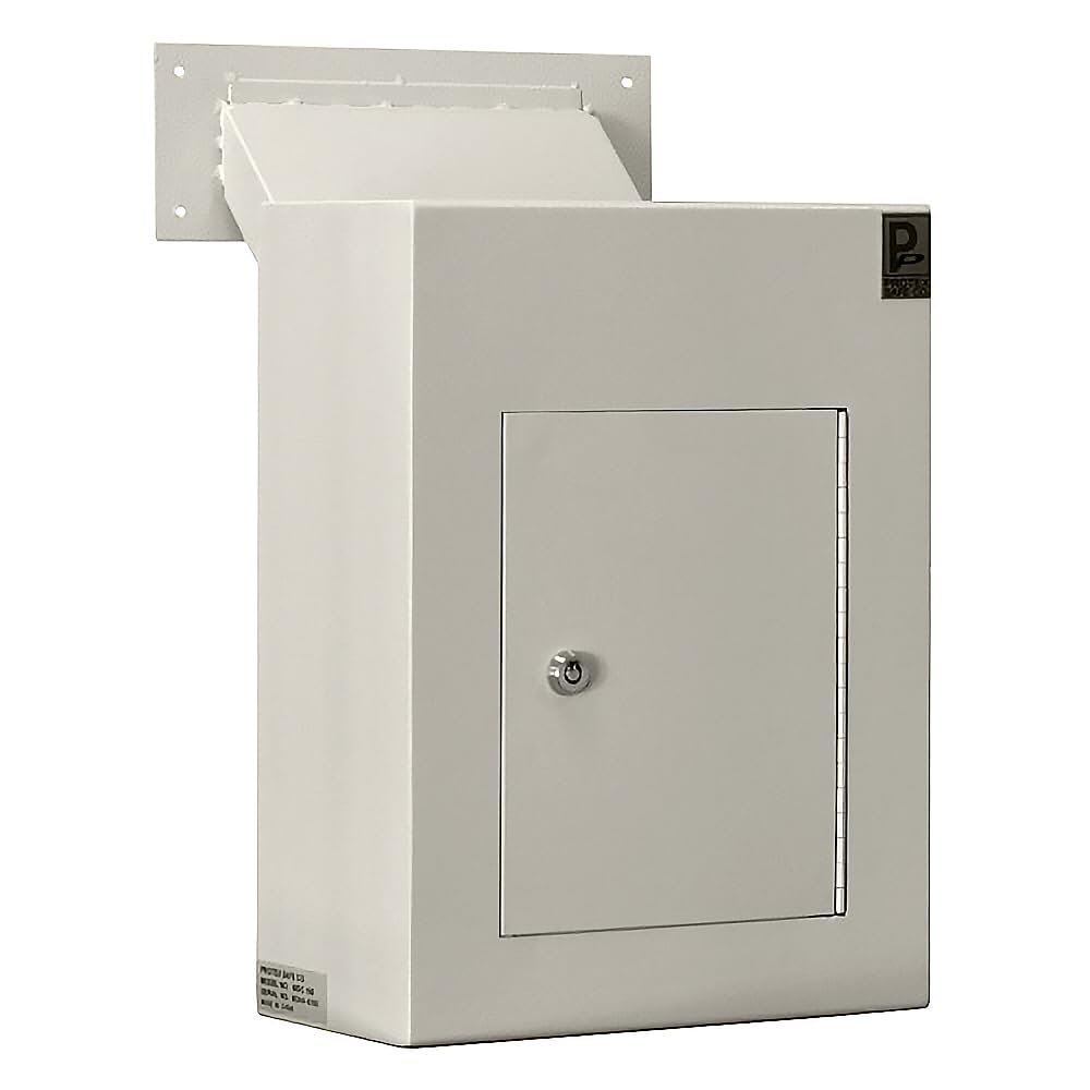 Protex WDC-160 Wall/Door Through Drop Box,for Keys, car remotes, Cash, Checks and envelopes, Metal Baffle, Pre-drilled mounting Holes,Double Steel Door, with Adjustable Chute