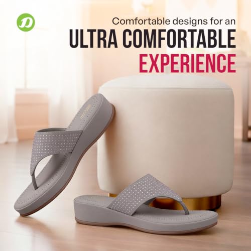 Image of DOCTOR EXTRA SOFT Women's Fashionable Stylish Orthopedic Memory Foam Thong Slippers /Flip Flops|Comfortable & Lightweight|Breathable & Anti-Slip| Casual Slip-on Sandals for Ladies /GirlsD-626