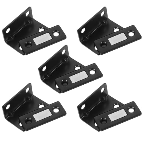 DOITOOL 5セット 磁付きキャビネットドアキャッチ ネジ 粘着テープ付 薄型耐久設計 扉引き戸用 家具 食器棚 クローゼット対応