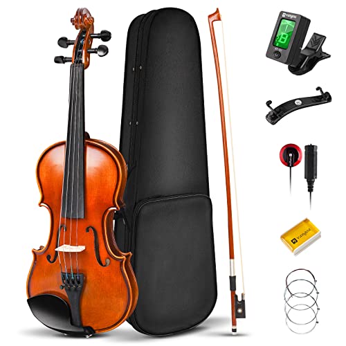 Vangoa 4/4 Violino Acustico in Legno Massello per Principianti Adulti Full Size Concerto Violin Outfit con Kit di...