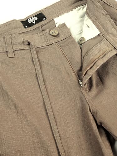 Image of Thomas Scott Men's | Solid | Light Weight | Breathable Fabric | Elasticated Waist | Mid Rise | Regular Fit | Cotton Blend | Button with Drawstring | Chino Trouser | Pants