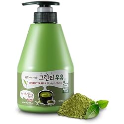 WELCOS KWAILNARA Green Tea Milk Body Lotion (19.75 Fl Oz) – Matcha Korean Body Lotion for Skin Refreshment & Clarity | Milk Protein, Royal Jelly & Green Tea Extract | Paraben-Free & Non-Greasy