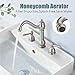 Aolemi 8 Inch Widespread Bathroom Sink Faucet 3 Hole Deck Mount Vanity Basin Mixer Tap with Pop Up Drain Assembly Brushed Nickel Double Lever Handle