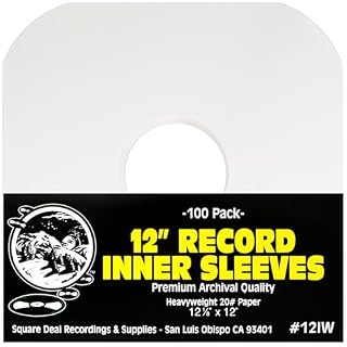 (100) Archival Quality Acid-Free Heavyweight Paper Inner Sleeves for 12″ Vinyl Record Albums #12IW - Les Beatles, Paul McCartney, John Lennon, RIngo Starr, George Harrison