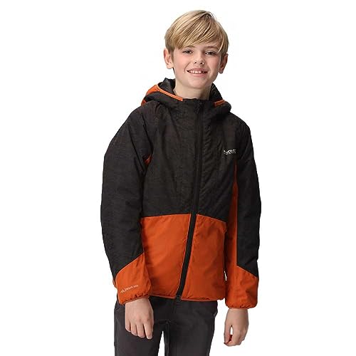 Childrens/Kids Volcanics VII Reflective Waterproof Jacket (7-8 Years) (Black/Burnt Copper)