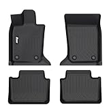 IKON MOTORSPORTS 3D TPE Floor Mats, Compatible with 2024-2025 Porsche Panamera 4, All Weather Waterproof Non-Slip Floor Liners, Front & 2nd Row Full Set Car Interior Accessories, Black 4PCS