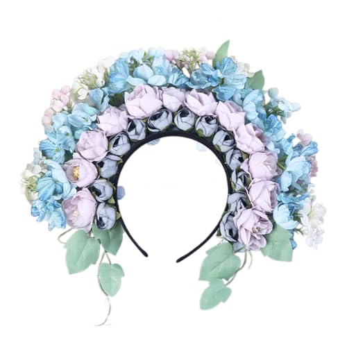 Bandeau à cheveux en soie double face floral avec épingle accessoire fleur colorée