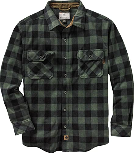 Legendary Whitetails Men's Standard Navigator Fleece Button Up Shirt, Night Forest Plaid, Xx-Large #TOP3