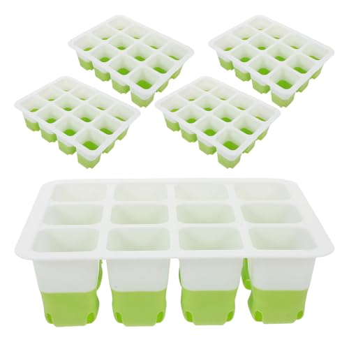 BESTonZON 5 Pièces Pots de Germination Silicone Réutilisables avec Cellules pour des Semis Intérieur Trays de Plantation pour Jardiniers
