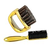 ifundom Haarschneidebürste 1 Satz mit Bürste aus Nylon und ABS für Friseurladen Vielseitige Reinigungsbürste zum Entfernen von Losem Haar Eleganter Goldener Nackenpinsel für Herren