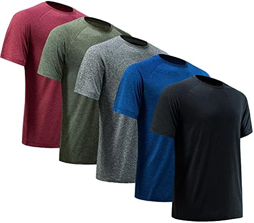 BVNSOZ Men's Workout Shirts Moisture Wicking Athletic Shirts for Men Quick Dry Active Men's Gym T Shirts