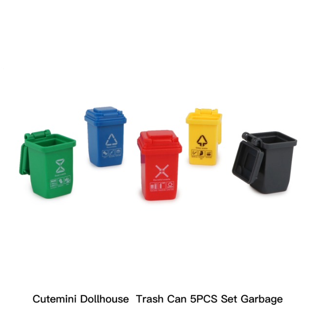 Amazon.com: Miniature Dollhouse Trash Can 5PCS Set Garbage Truck's