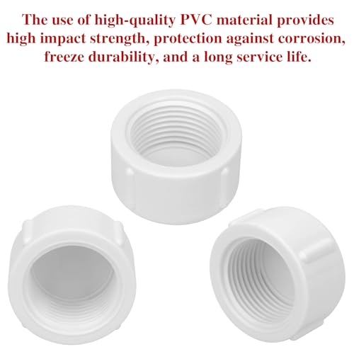 30Pcs 1/2 Inch Threaded Pvc Pipe Caps Female Sprinkler Cap Plug Adapter Coupling Pipe Fittings White (1/2 Inch) - Thumbnail 4