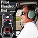 Amotpo Pilot Headset Bag Aviation Headset Pilot Bag, Durable Aviation Flight Carry Case with Multiple Pockets for Aviation Headset, Pilot Kneeboard and Other Accessories