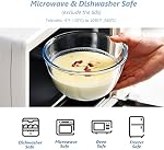 Whiterhino Glass Mixing Bowls with Lids Set of 3（4.5QT,2.7QT, 1.1QT, Large Clear Salad Fruit Nesting Bowl for Cooking,Baking,Prepping,Serving and Storage,Dishwasher and Microwave Safe