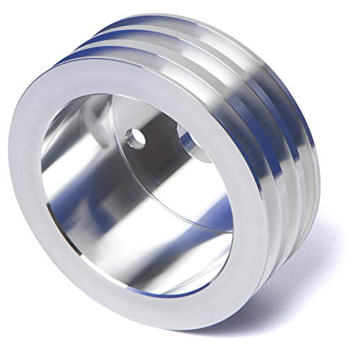 Small Block Chevy Pulley Kit, 350 V-Belt - Long Water Pump, Air Conditioning #TOP1