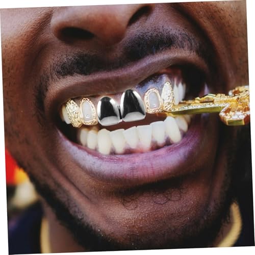LIFKOME Grill Dental de Metal para Cosplay Hip Hop Plata miniatura 6