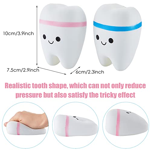 2 Pieces Jumbo Squishy Tooth Slow Rising Tooth Fake Tooth Anxiety Relieve Tooth Toy Dental Tooth Toys Dental Assistant Gifts For Stress Relief Teens, Adults #TOP2