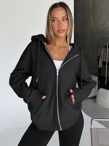 Image of Trendy Queen Womens Oversized Zip Up Hoodies Y2K Fall Sweatshirts 2026