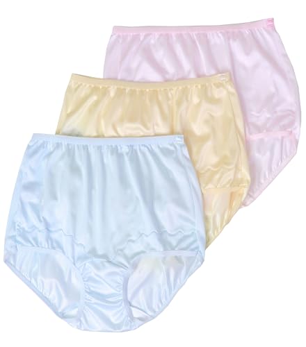 Image of Dixie Belle Women's Underwear Nylon Brief High Waist Scallop Trim 3-Pack 719