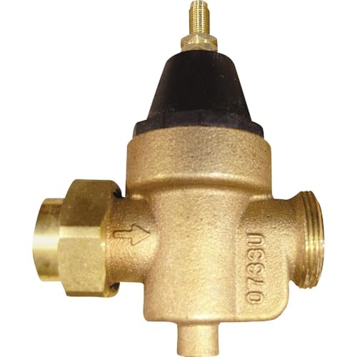 Watts LFN45B Series 1 Lead-Free Cast Copper Silicon Alloy Water Pressure Reducing Valve NPT Thread Union Inlet x NPT Female Outlet Elastomer Disc Adjustable Pressure 25 to 75 psi Maximum 400 psi