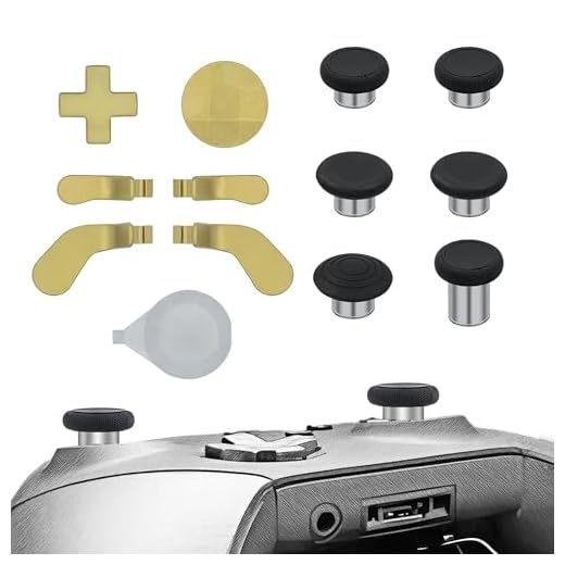 Mcbazel 13 in 1 Austausch Thumbsticks, Trigger-Paddles und D-Pads mit Tragetasche für Xbox One Elite Series 2 Controller - Golden