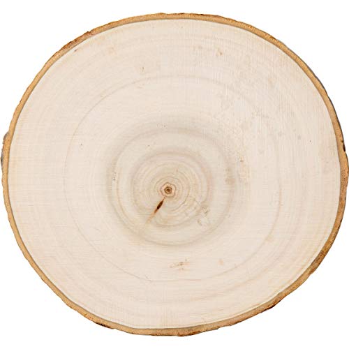 Plaid Round With Bark Wood Surfaces, 7" #TOP1
