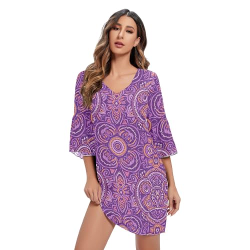 Robe en mousseline légère col en V pour rester fraîche et élégante