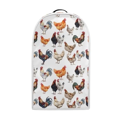 Eheartsgir Rooster Chicken White Blender Dust Cover for Kitchen Universal Cooking Tools Accessories Fingerprint Anti Dirty Protector with Top Handle
