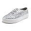 Silver Glitter Laceup Platform