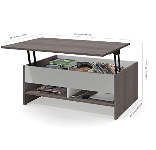 Bestar Small Space 2-Piece Set Including A Lift-Top Coffee Table And A Tv Stand In Bark Grey & White #TOP5